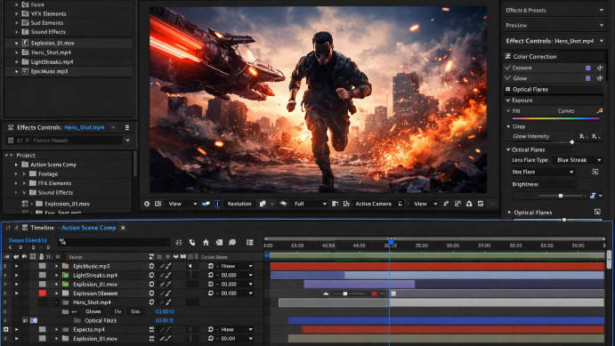 Interface adobe after effects