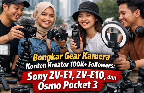 Bongkar Gear Kamera Konten Kreator 100K+ Followers: Sony ZV-E1, ZV-E10, dan Osmo Pocket 3