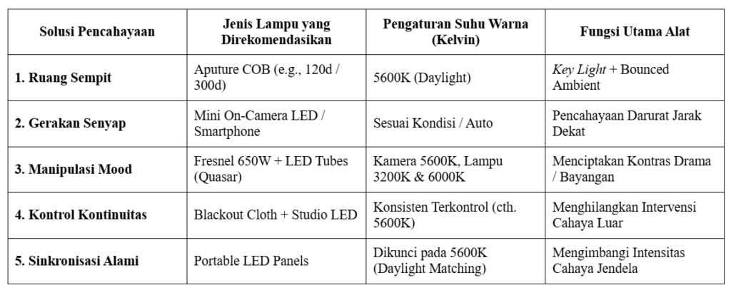 rangkuman spesifikasi teknis dan estimasi perangkat untuk konten kreator profesional