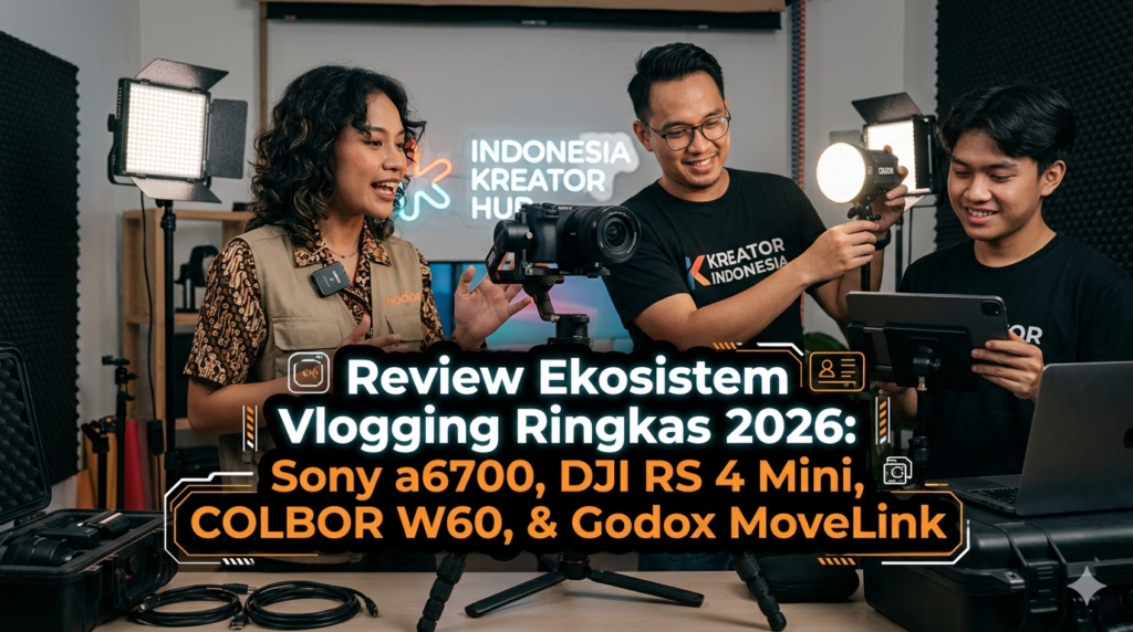 Review Ekosistem Vlogging Ringkas 2026: Sony a6700, DJI RS 4 Mini, COLBOR W60, & Godox MoveLink