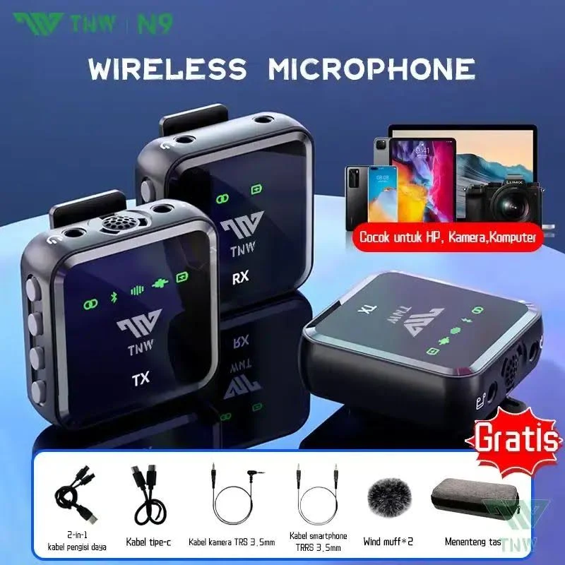 TNW Tech N9 Wireless Microphone dengan Aksesori Lengkap